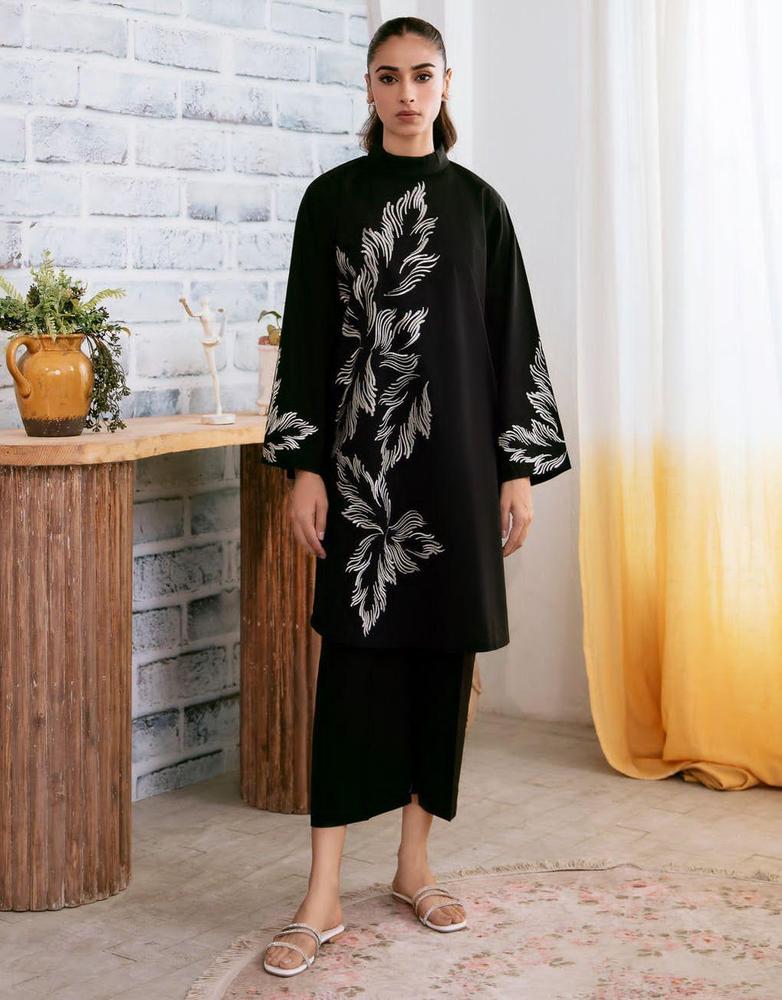 2 PCs Linen Women Stitched Shirt And Trouser